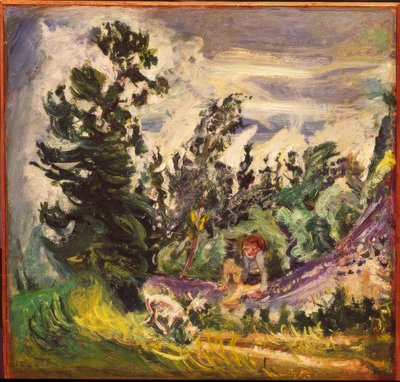 Landscape with Girl and Goat by Chaim Soutine